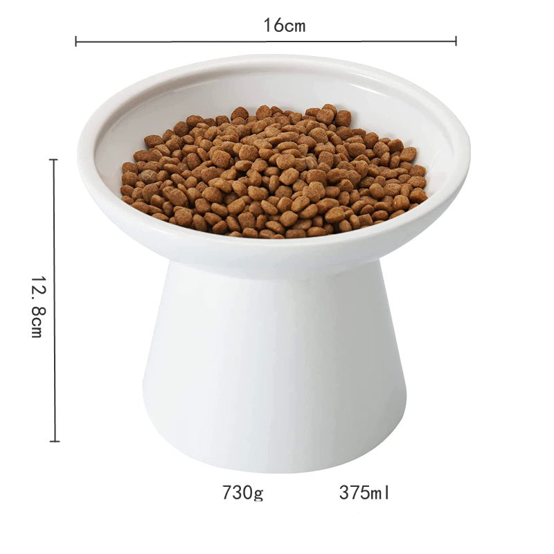 Extra Wide Elevated Cat Food Bowl Ceramic Cat Bowls For Food And Water Wide Shallow Cat Food Dish Whisker Fatigue Lead Cadmium Free Great Height For Cat