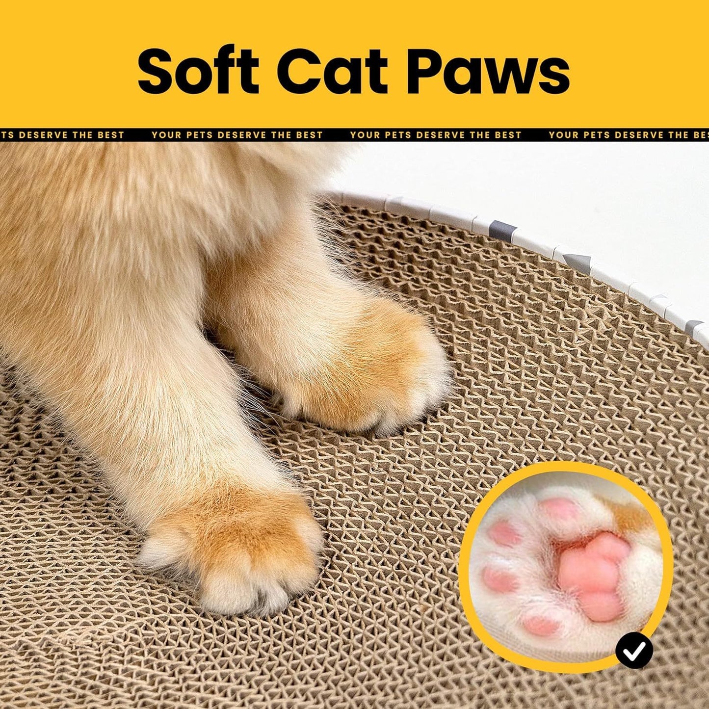 2 In 1 Cat Scratcher Cardboard Oval Cat Scratch Pad And Bowl Nest For Indoor Cats