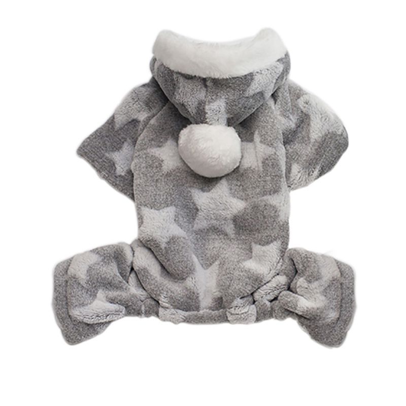 Plush thick four-legged dog clothes