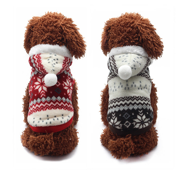 Dog two-tone snowflake coat