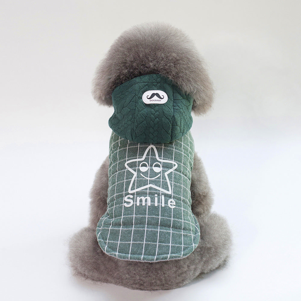 Dog Cotton Smile Star Small Dog Two-legged Coat