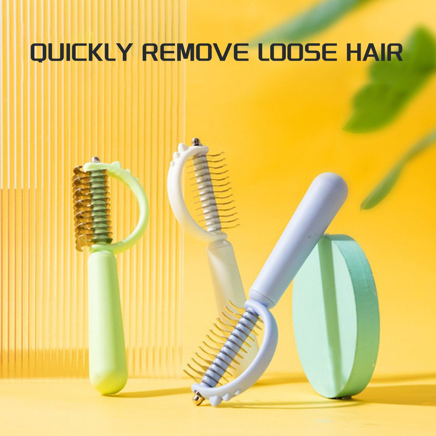 Pet Dematting Tool Double Sided Undercoat Rake Dematting Comb Dematting Comb For Dogs, Dematting Rake Detangling Dual-Sided Comb Tool For Long Curly Haired Poodle