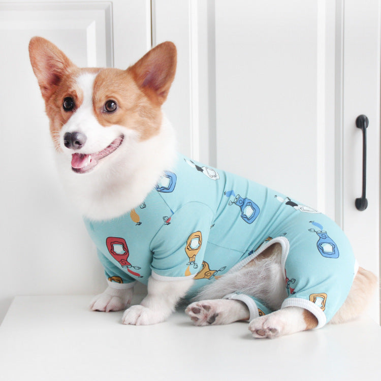 Autumn And Winter Pet Cotton Pajamas Cute Dog Clothes