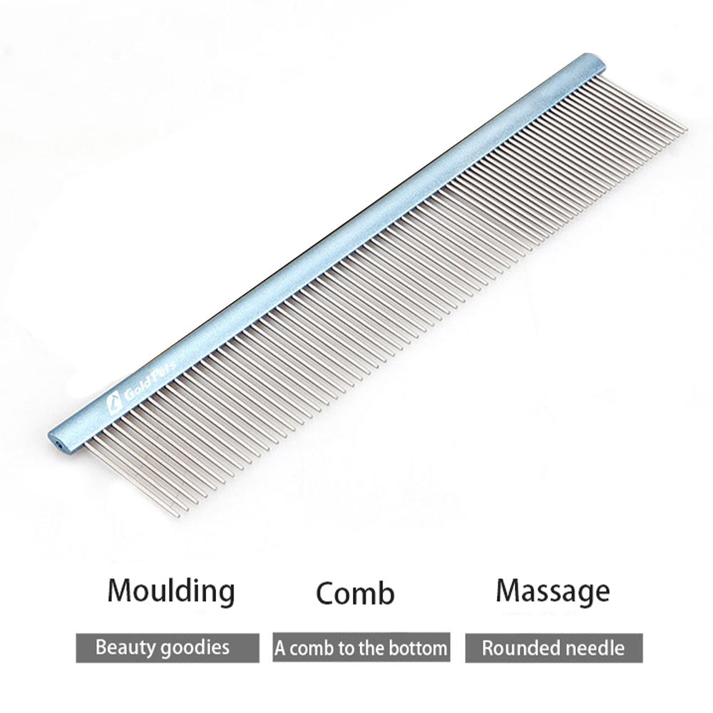 Colorful Comb Beautician Competition Beauty Styling Comb Rounded Needle Aluminum Alloy Stainless Steel Pet Comb