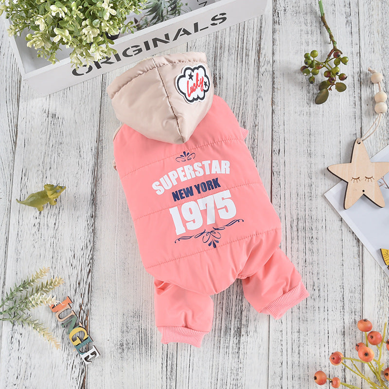 Pet Dog Four Leg Cotton Padded Coat Thickened Coat