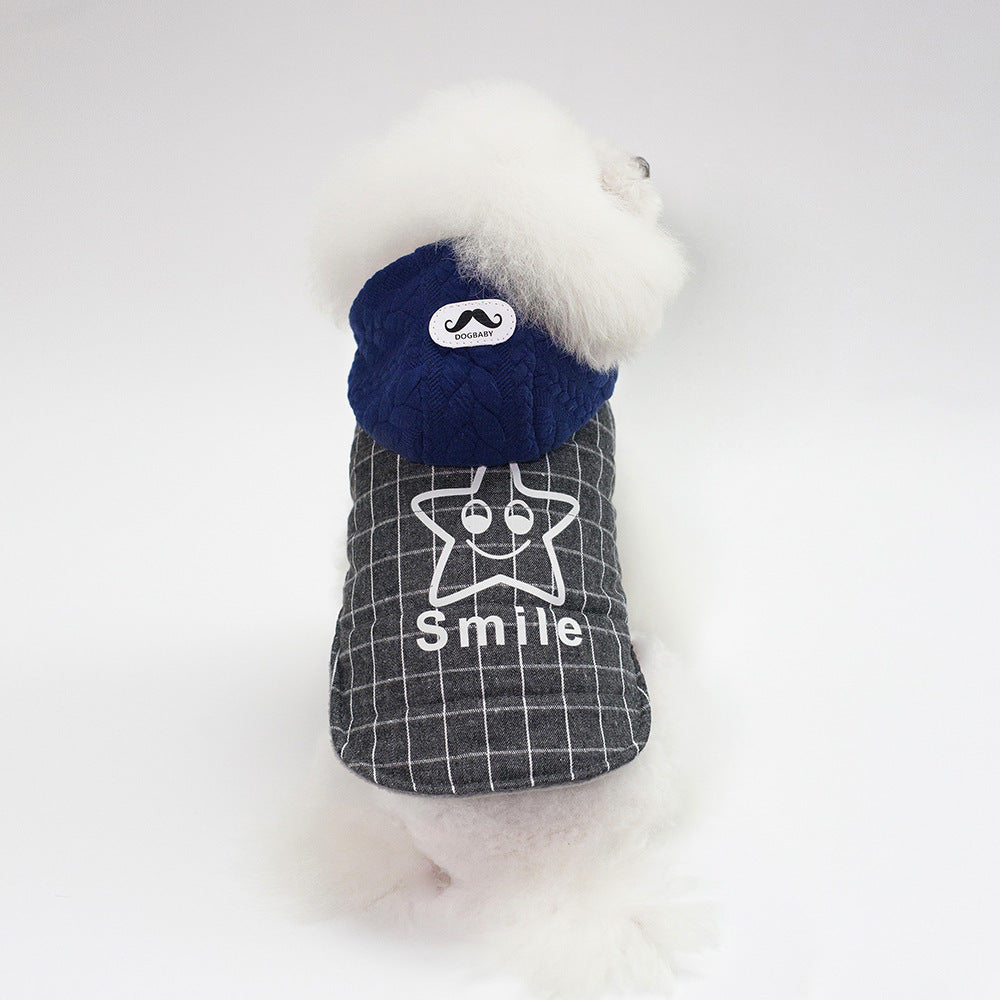 Dog Cotton Smile Star Small Dog Two-legged Coat