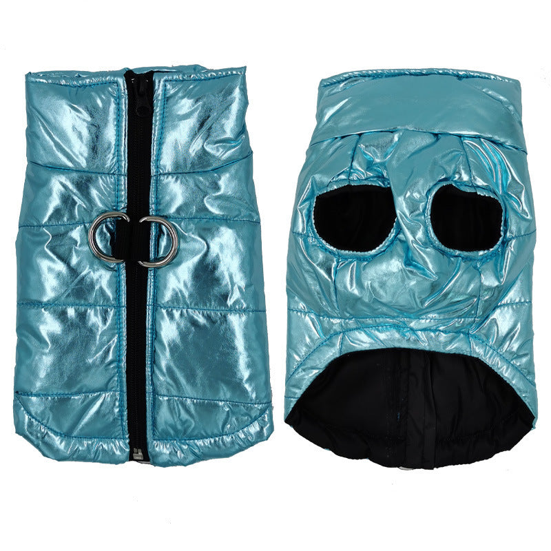 New Pet Vest Vest Glossy Dog Coat Autumn And Winter Dog Clothing Pet