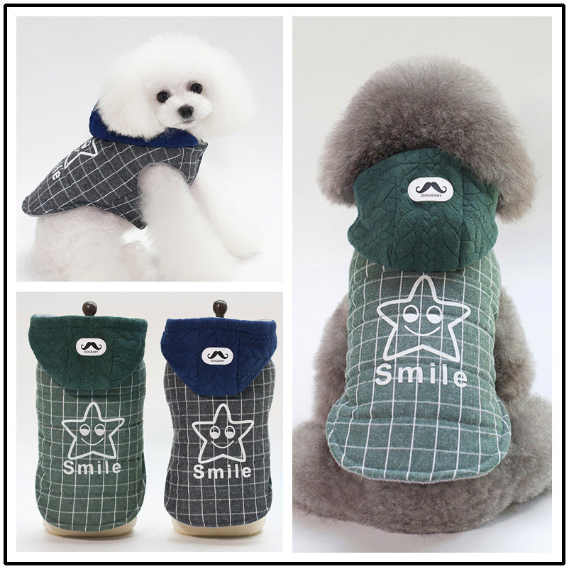 Dog Cotton Smile Star Small Dog Two-legged Coat
