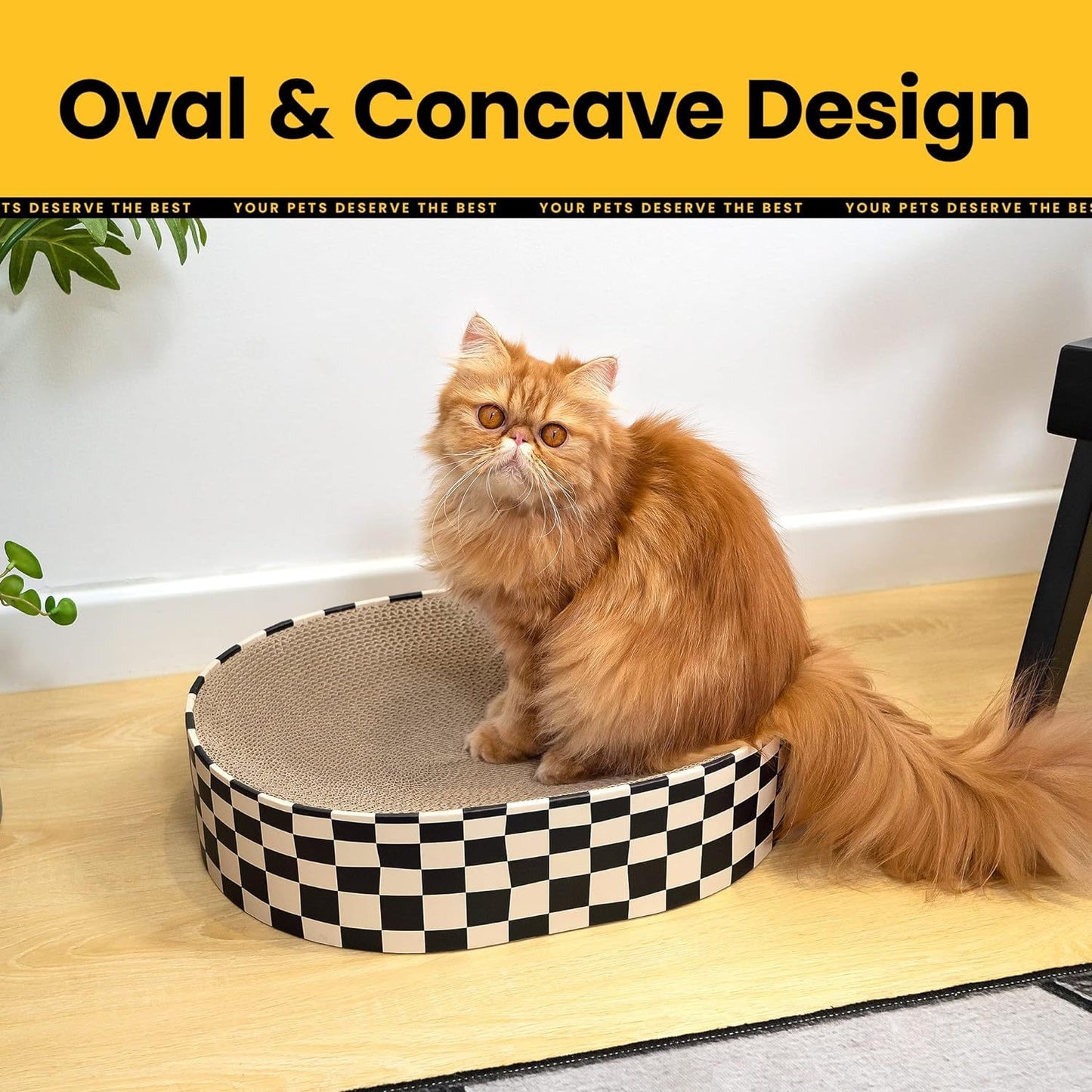 2 In 1 Cat Scratcher Cardboard Oval Cat Scratch Pad And Bowl Nest For Indoor Cats