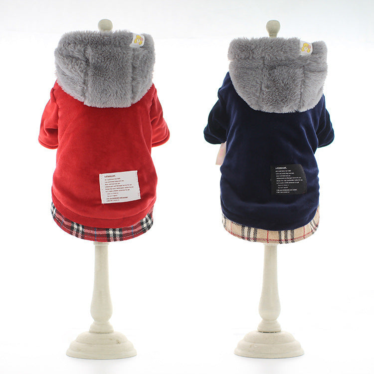 Pet bichon clothes velvet cotton coat