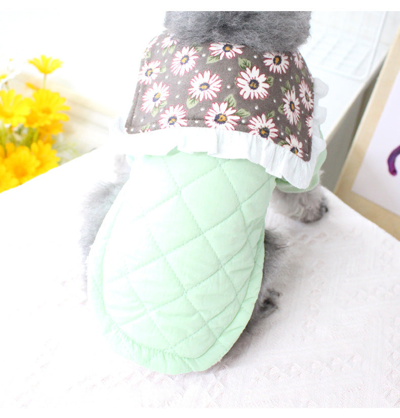 Pet Fun Winter Clothes Puppy Dog Clothes Small Dog Teddy Daisy Collar