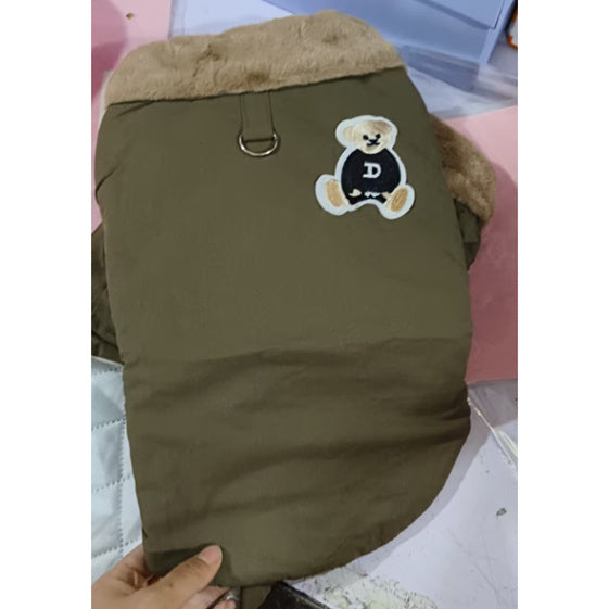 Traction Thick Warm Jacket Small Dog Autumn And Winter Cat Pet Clothes