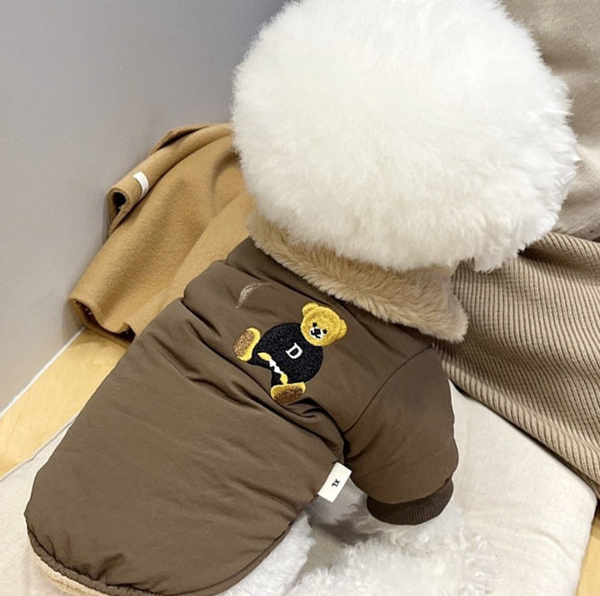 Traction Thick Warm Jacket Small Dog Autumn And Winter Cat Pet Clothes