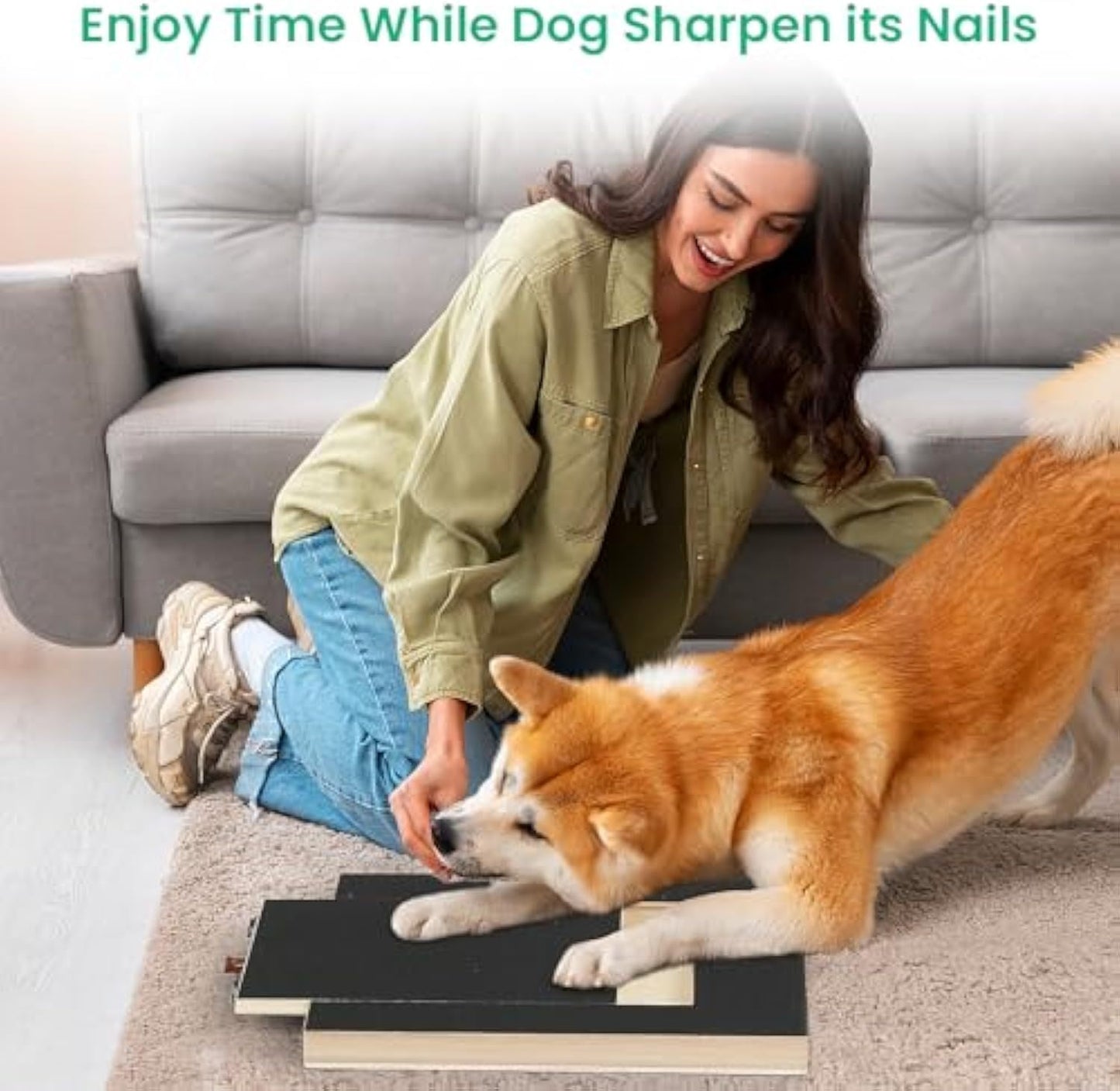 Dog Nail Scratch Board, Dog File Board Dog Nail Grinder Board Scratch Pad For Nails With Treat Box Pets Nails Trimming For All Dog Sizes