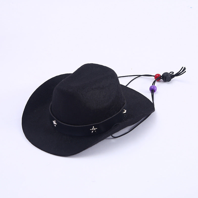 Polyester Woven Mini Hat Pet Decoration Western Cowboy Hat