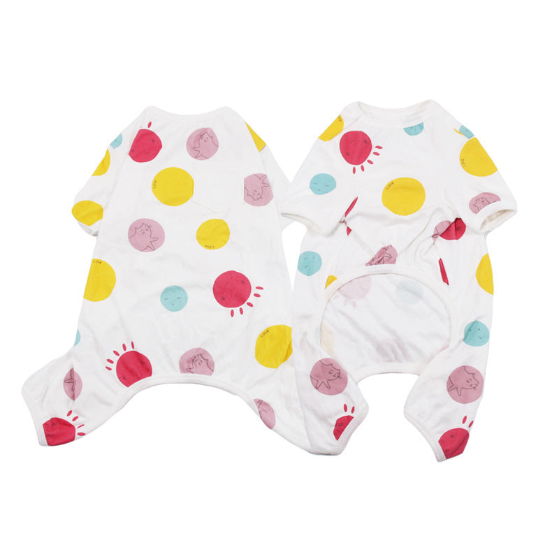 Autumn And Winter Pet Cotton Pajamas Cute Dog Clothes