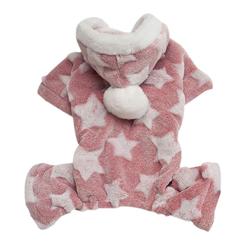 Plush thick four-legged dog clothes
