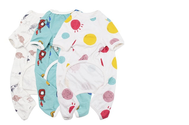 Autumn And Winter Pet Cotton Pajamas Cute Dog Clothes