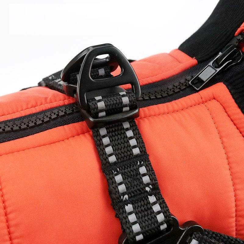 Pet Autumn And Winter New Dog Clothes Cotton-padded Clothes Warm Pet Thickened Chest And Back Integrated