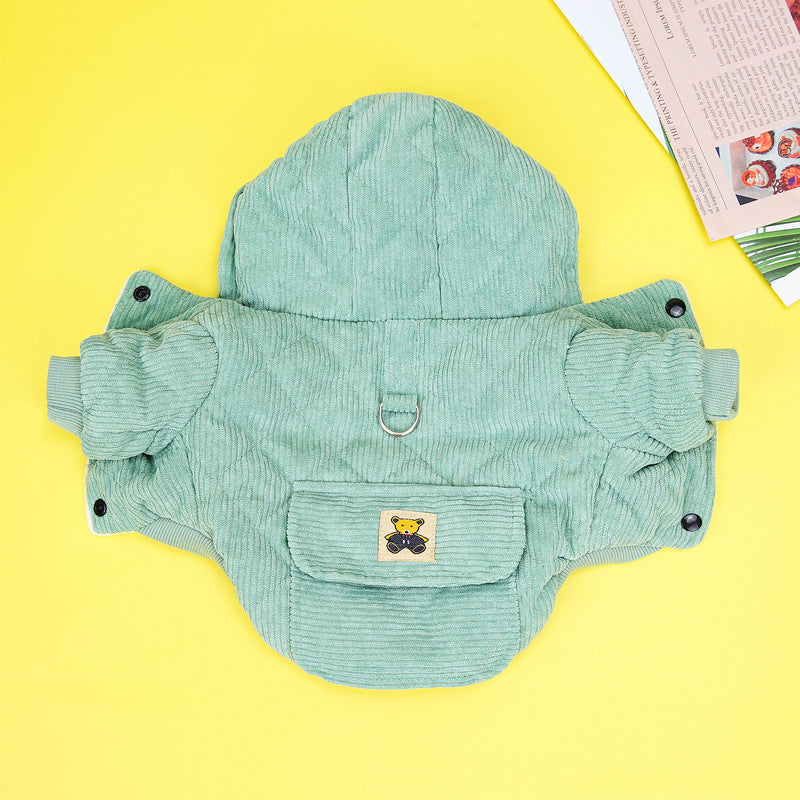Winter Cotton-padded Jacket With Traction Rope And Pull Ring Teddy Bear Autumn And Winter Cute Cotton-padded Jacket