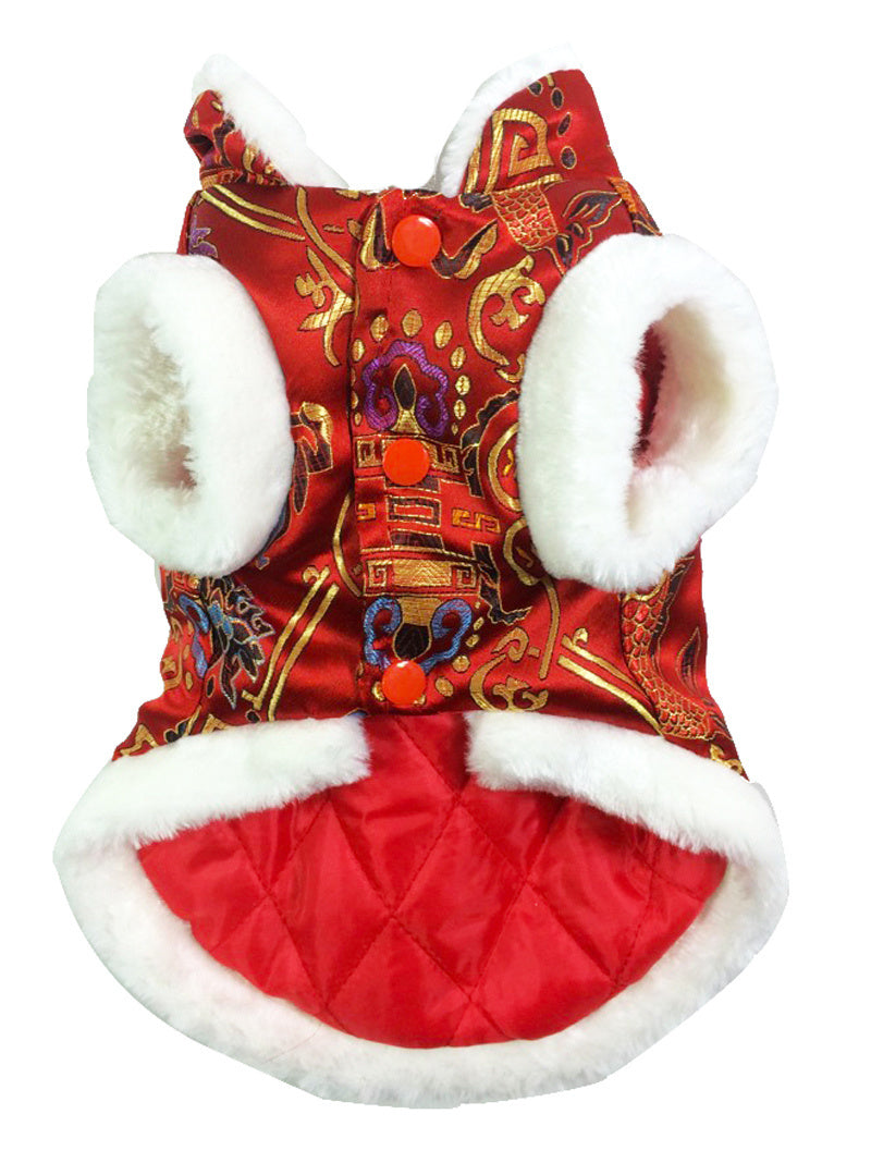 Chinese-style Pet Clothes Keep Warm In Tang Suits Every Year