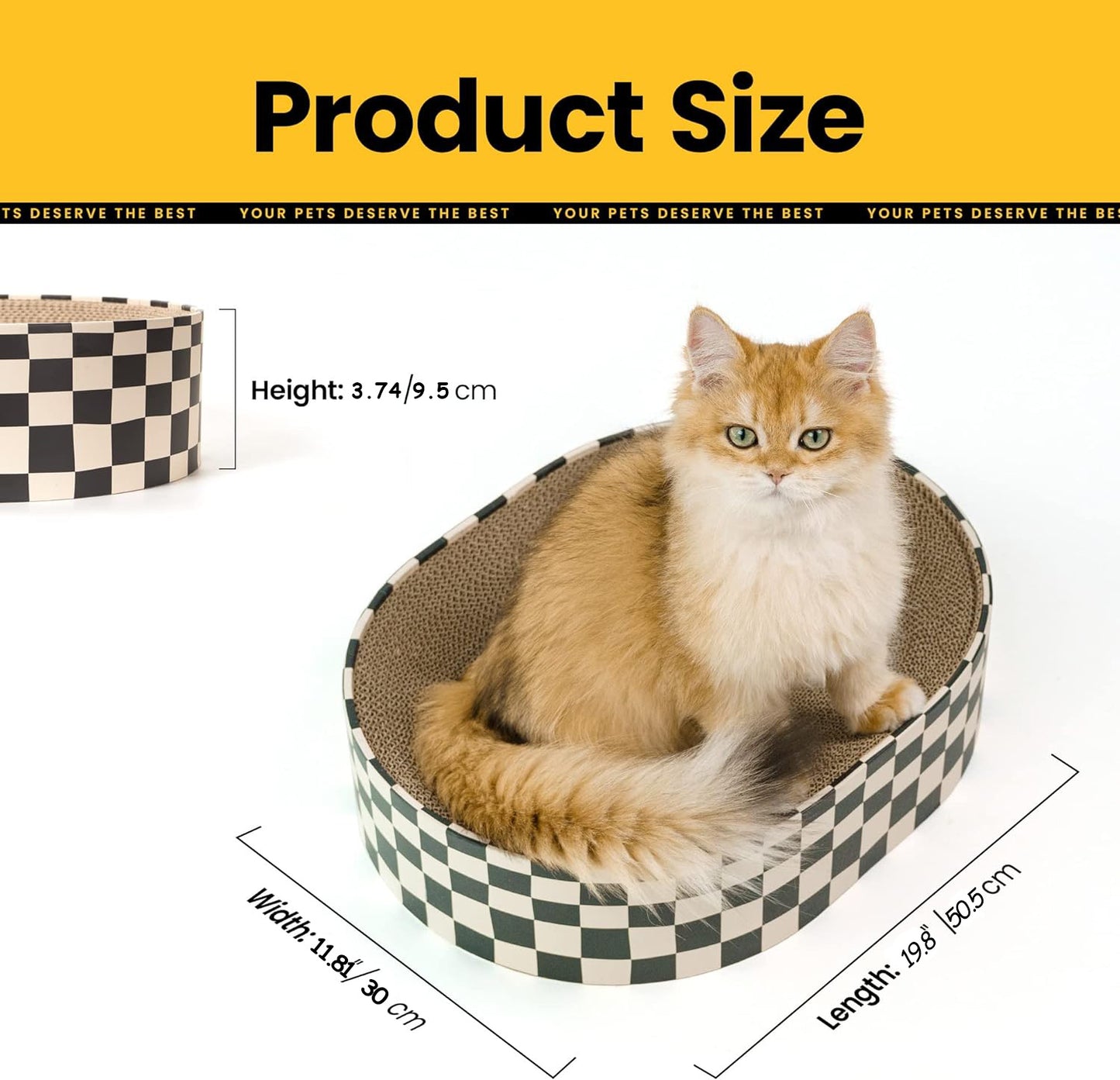 2 In 1 Cat Scratcher Cardboard Oval Cat Scratch Pad And Bowl Nest For Indoor Cats