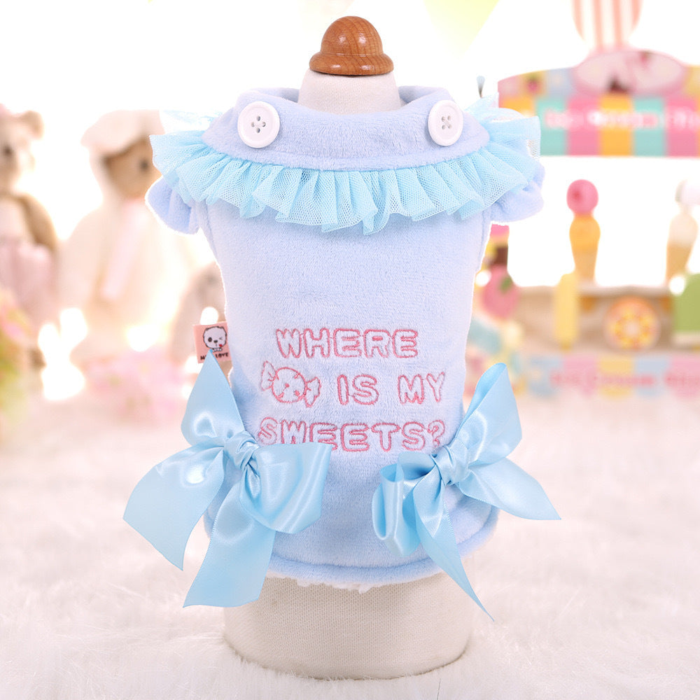 Pet Fleece-lined Thickened Double-layer Plush Two-leg Cotton-padded Coat