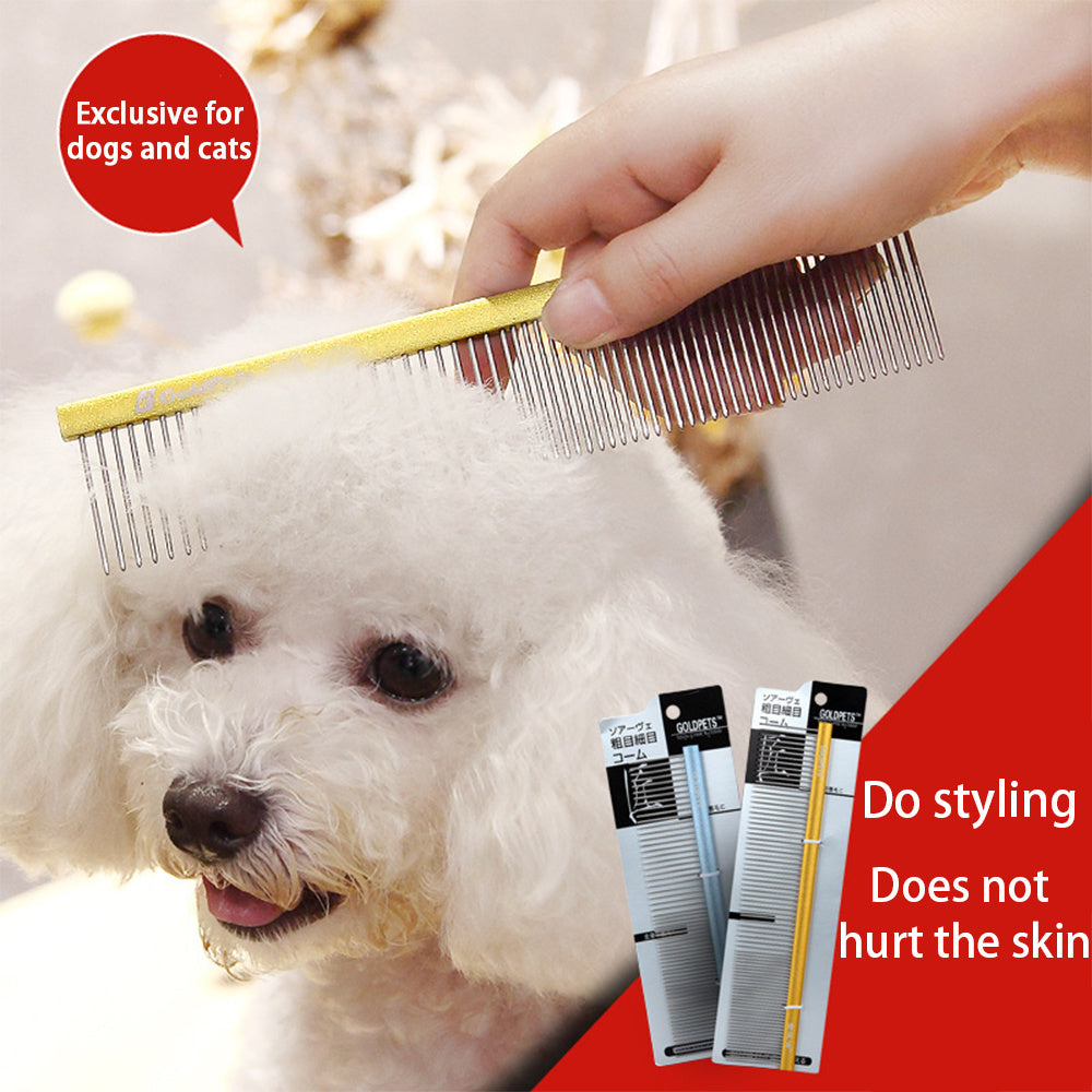 Colorful Comb Beautician Competition Beauty Styling Comb Rounded Needle Aluminum Alloy Stainless Steel Pet Comb
