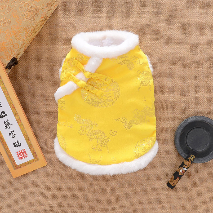 Dog Clothes Winter Thicken Warm Tang Suit