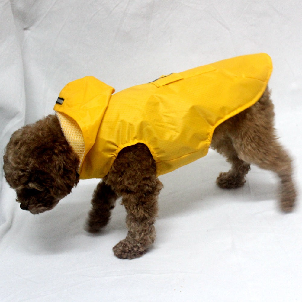 Pet Reflective Big Dog Rainwear Dog Rainwear Super Waterproof Cap All-in-One Dog Clothes
