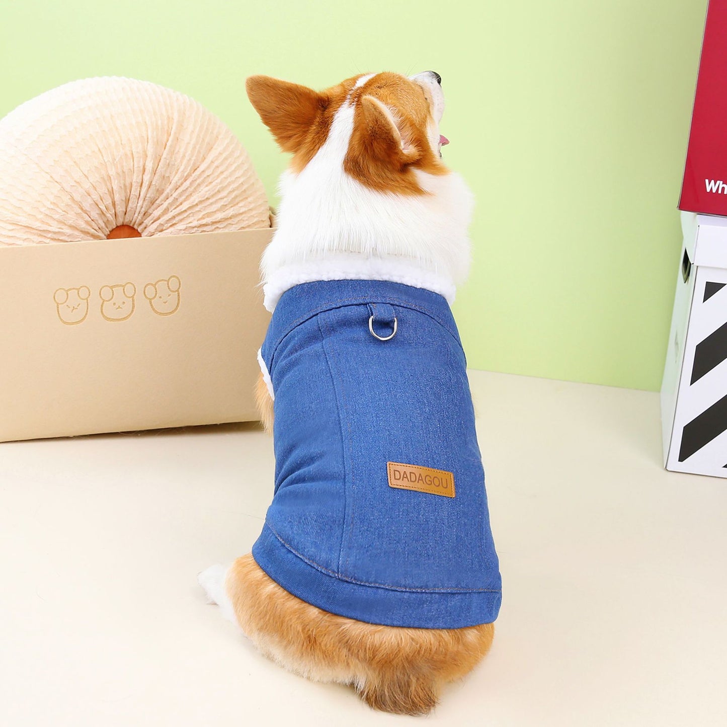 Corgi Dog Clothes Denim Cotton Coat