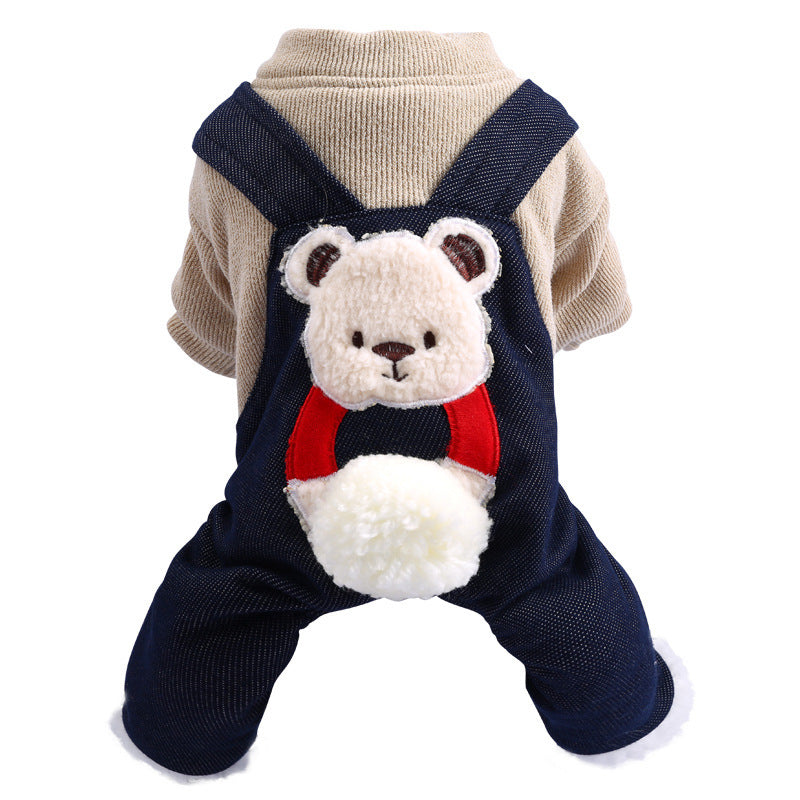 New Warm Thick Cotton Padded Coat Hug Bear Four Legged Coat