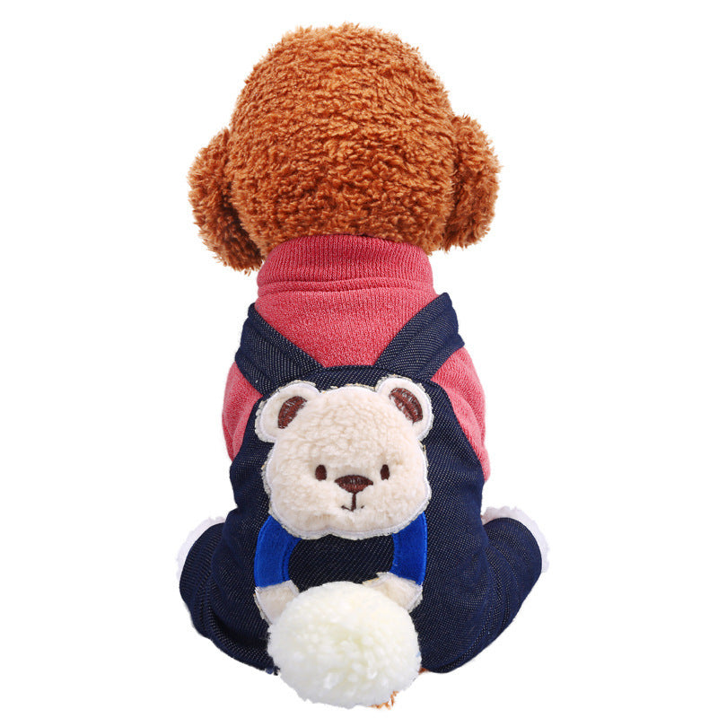 New Warm Thick Cotton Padded Coat Hug Bear Four Legged Coat