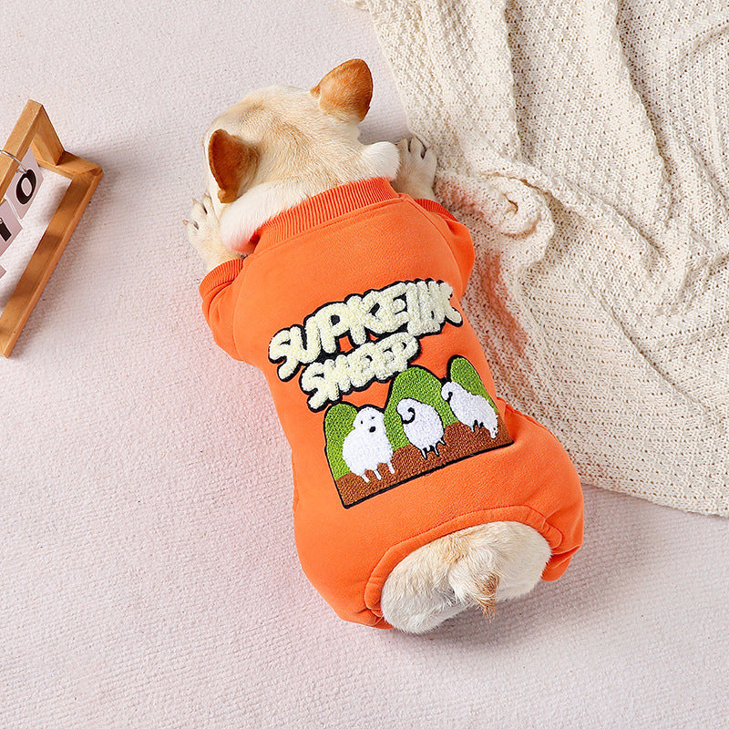 Pet Dog Winter Padded Thickened Four-legged Clothes