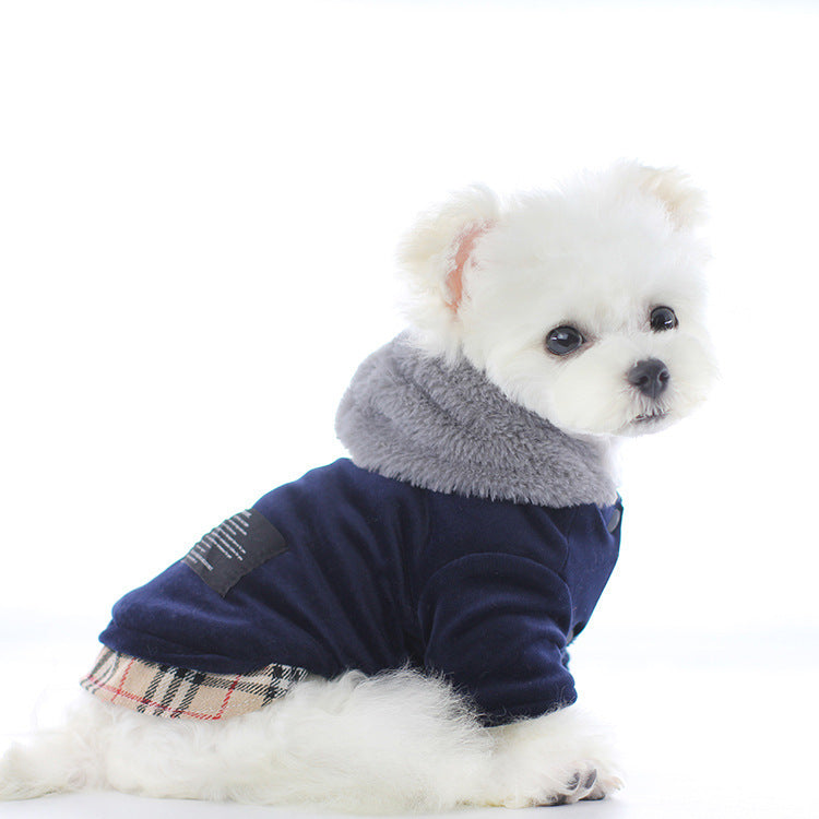Pet bichon clothes velvet cotton coat