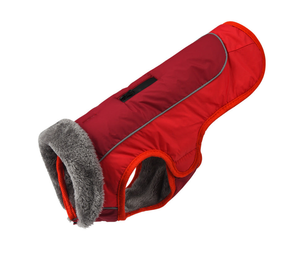 Fur Collar Pet Clothes Reflective Waterproof Dog Cotton-padded Clothes