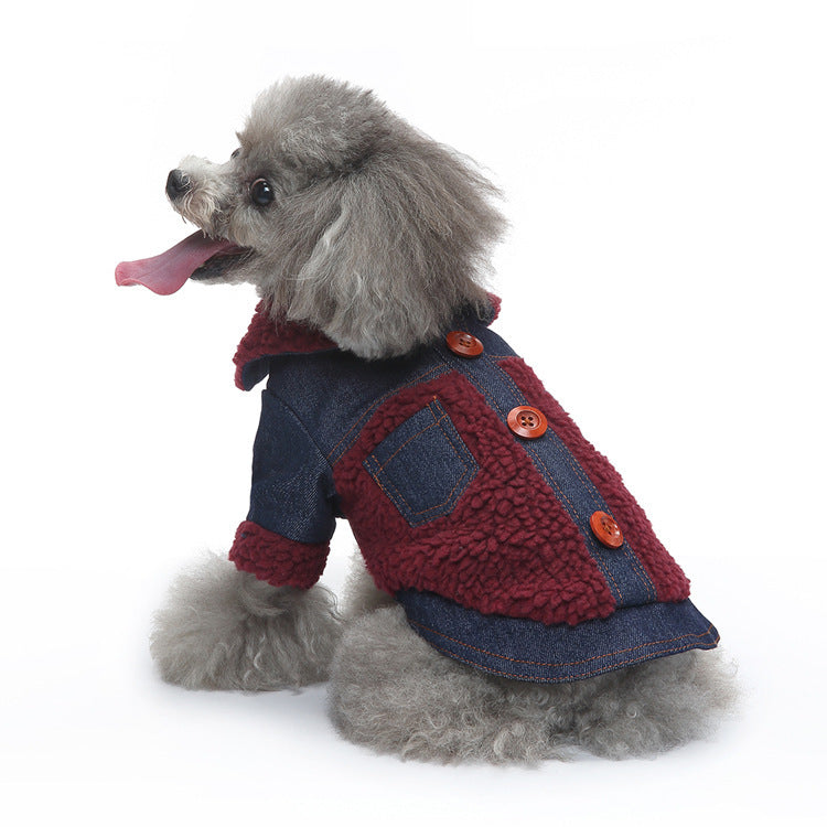 Pet Supplies Dog Breast Collar Winter Clothing Cotton Coat Chest And Back Traction
