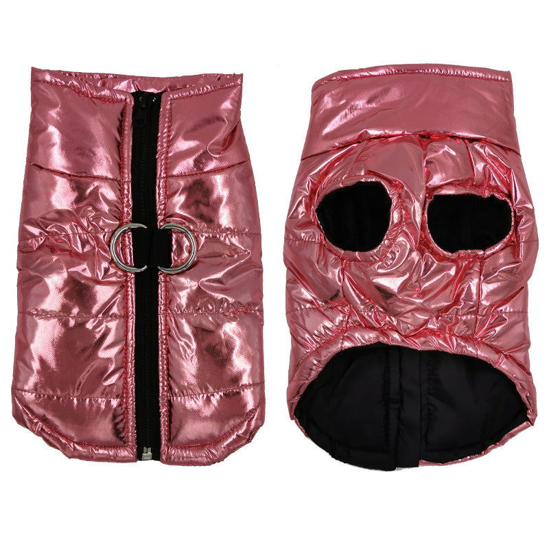 New Pet Vest Vest Glossy Dog Coat Autumn And Winter Dog Clothing Pet