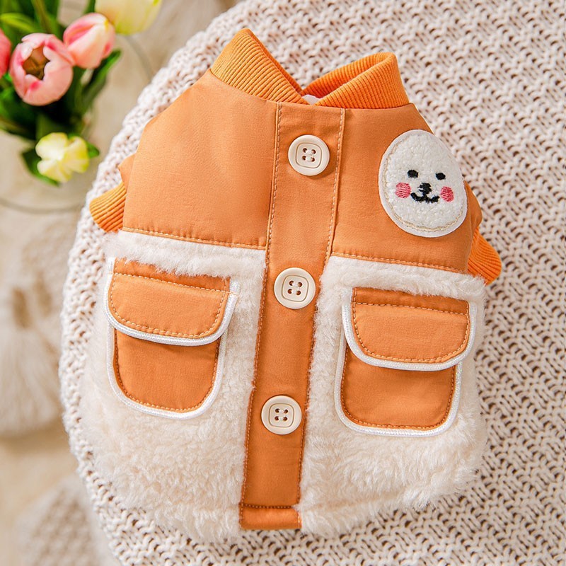 Pet ClothesLapel Hat Waistcoat Cotton-padded Small And Medium-sized Dogs Cats