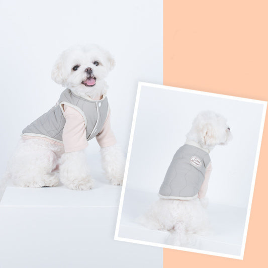 Pet Warm Water Wave Quilted Cotton Vest