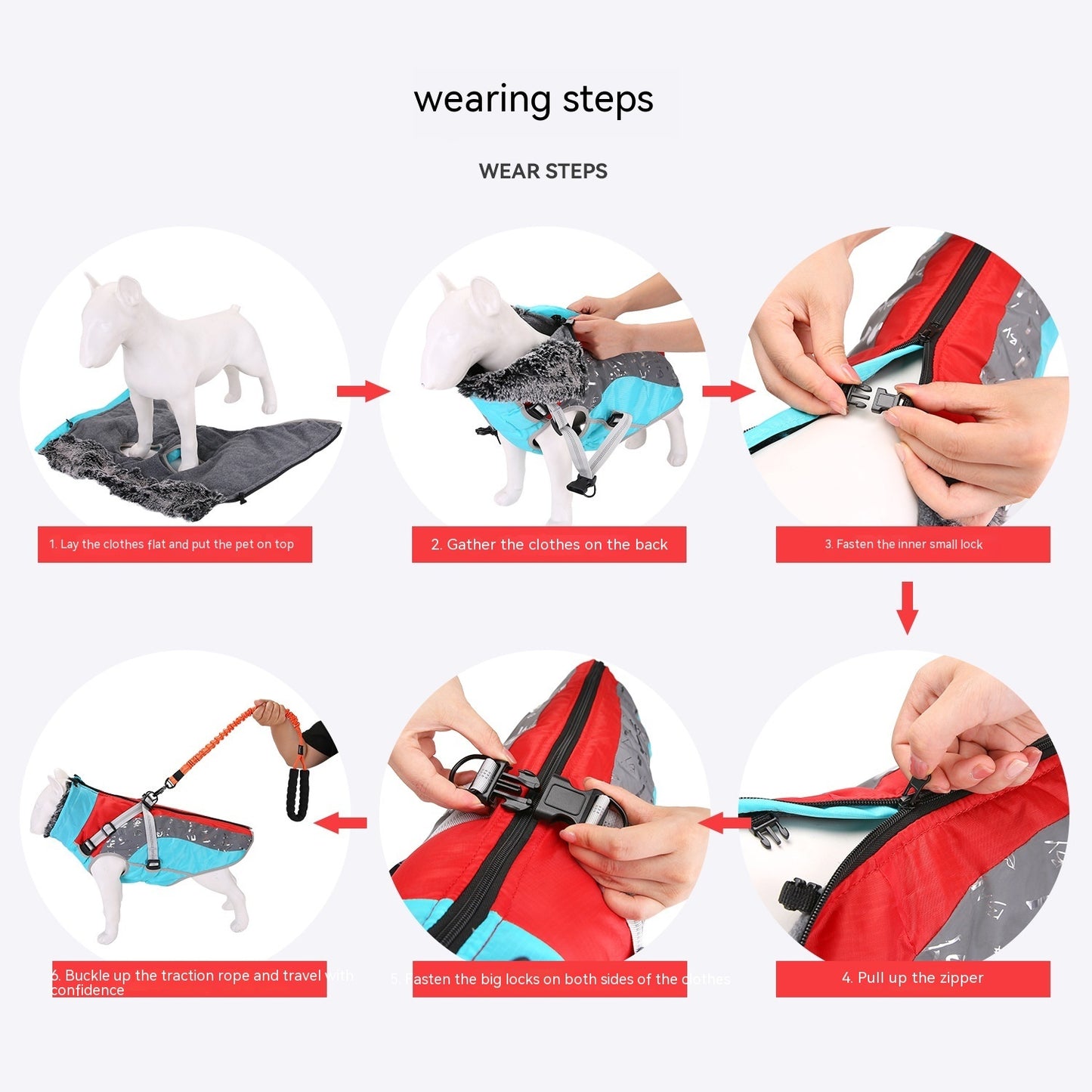 Dog Clothes Thickened Dog Windproof Cotton-padded Coat