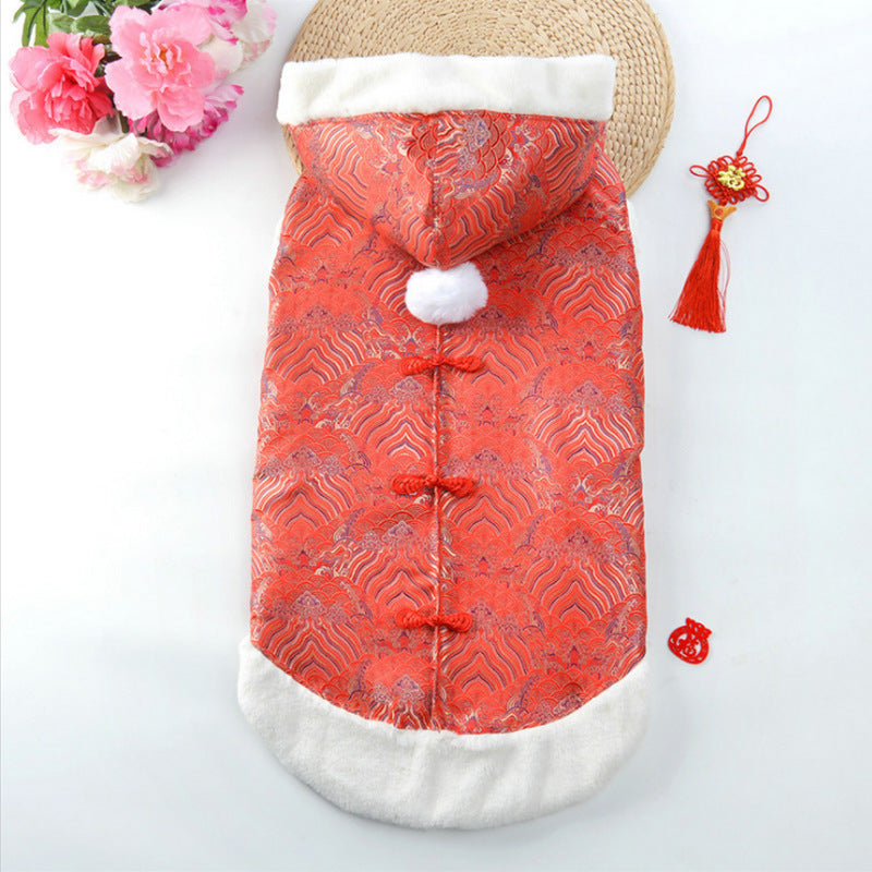 New Year's Pet Tang Suit Thick Coat For Large Dogs Chinese Style