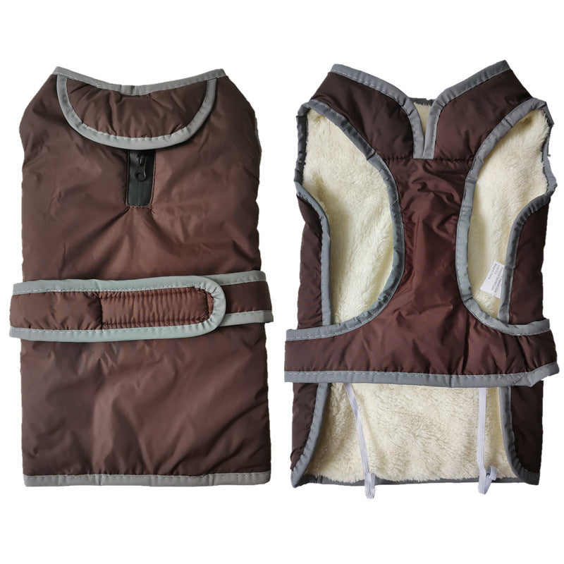 Lapel Pet Dog Clothes Autumn Cotton-padded Coat