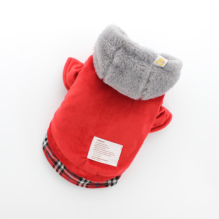 Pet bichon clothes velvet cotton coat