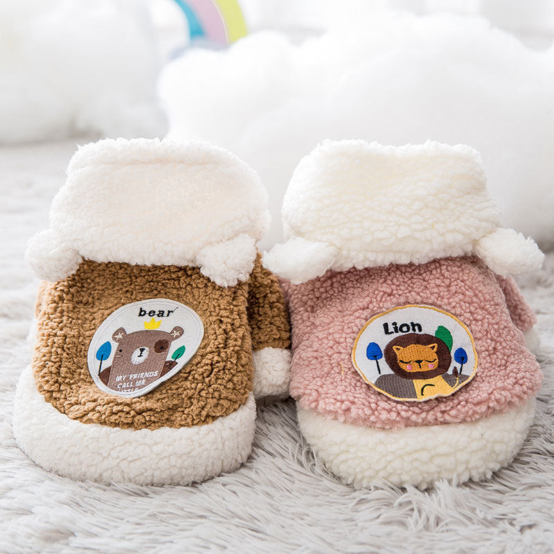 Thickened Warm Cotton Two-legged Cartoon Plus Velvet Cat Pet Clothes