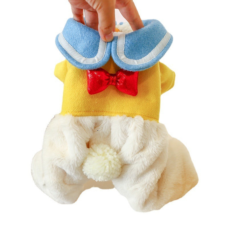 Padded Doll Collar Bowknot Pet Cotton Jacket