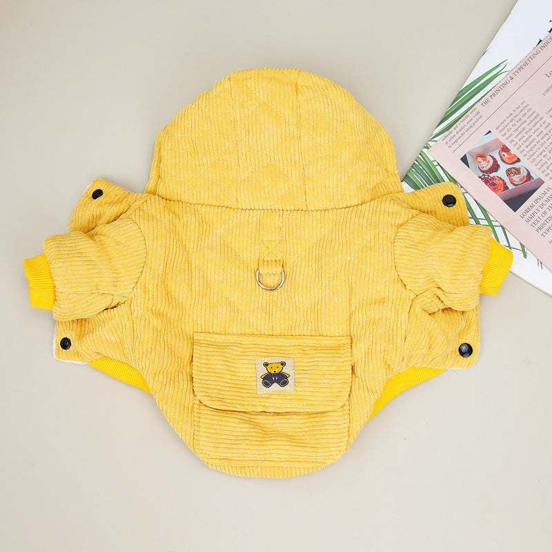 Winter Cotton-padded Jacket With Traction Rope And Pull Ring Teddy Bear Autumn And Winter Cute Cotton-padded Jacket