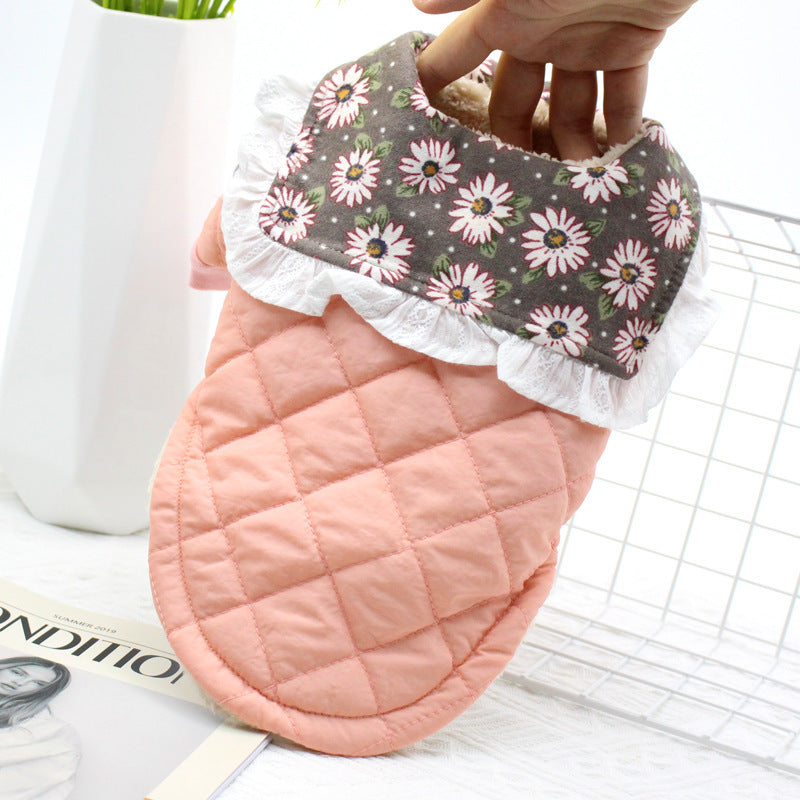 Pet Fun Winter Clothes Puppy Dog Clothes Small Dog Teddy Daisy Collar