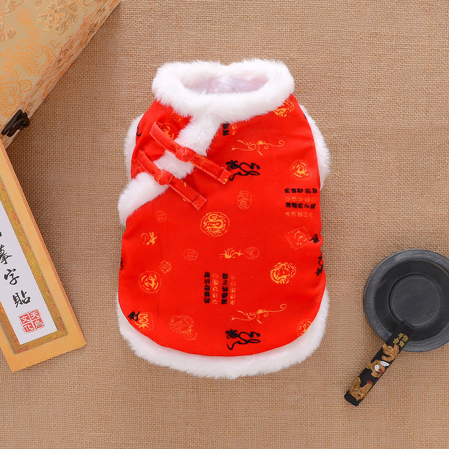 Dog Clothes Winter Thicken Warm Tang Suit