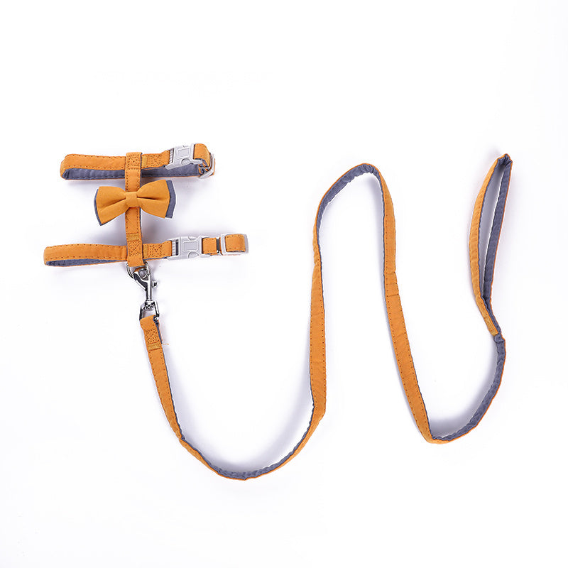 Pet Cat Bow Color-blocked Cotton-filled Leash